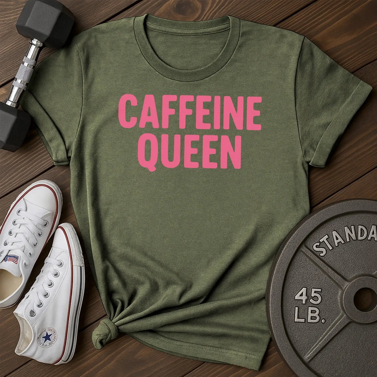 Caffeine queen at T-Shirt - green - Caffeine Queen AT Green.jpg