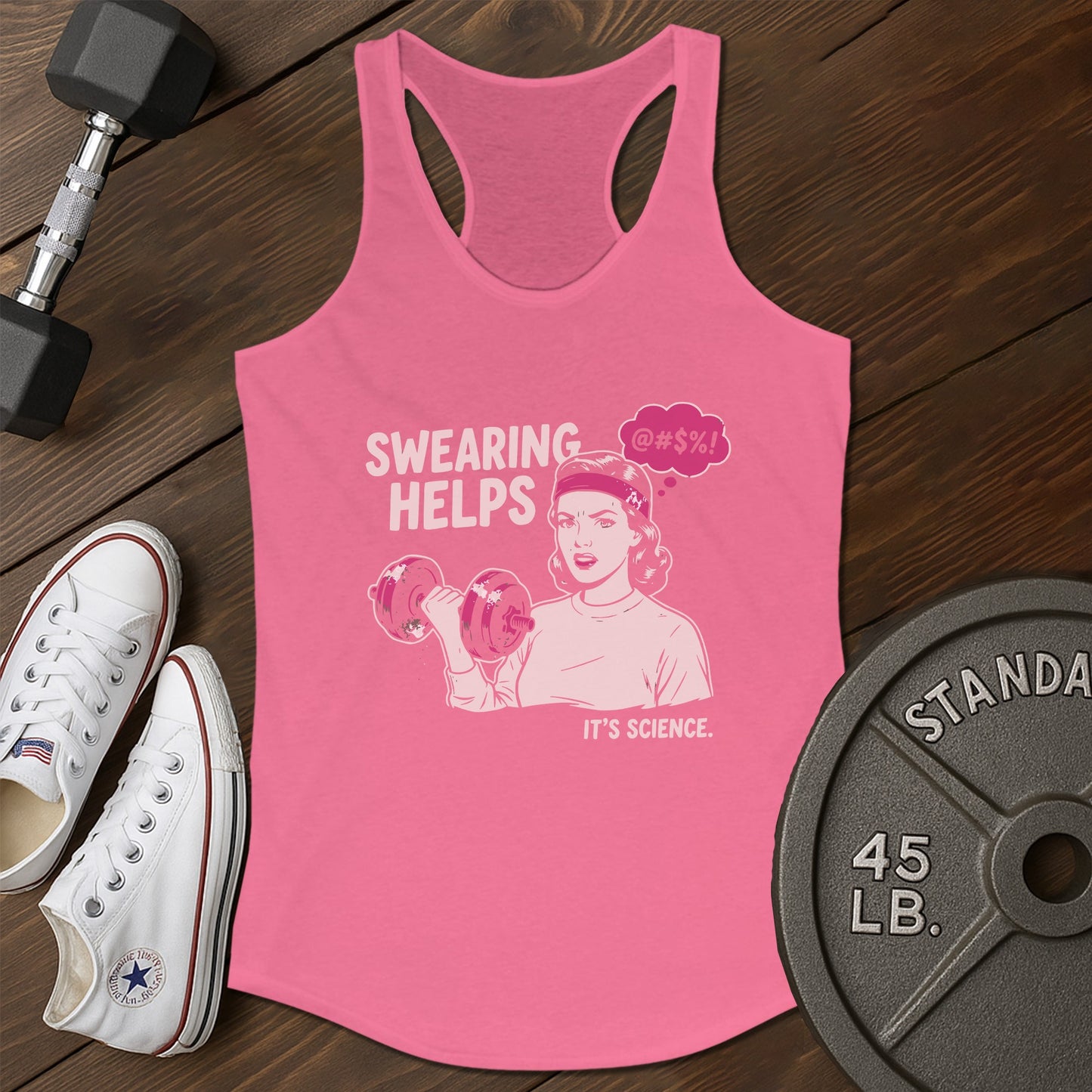Science swearing ax Tank - pink - Science Swearing AX tank Pink.jpg