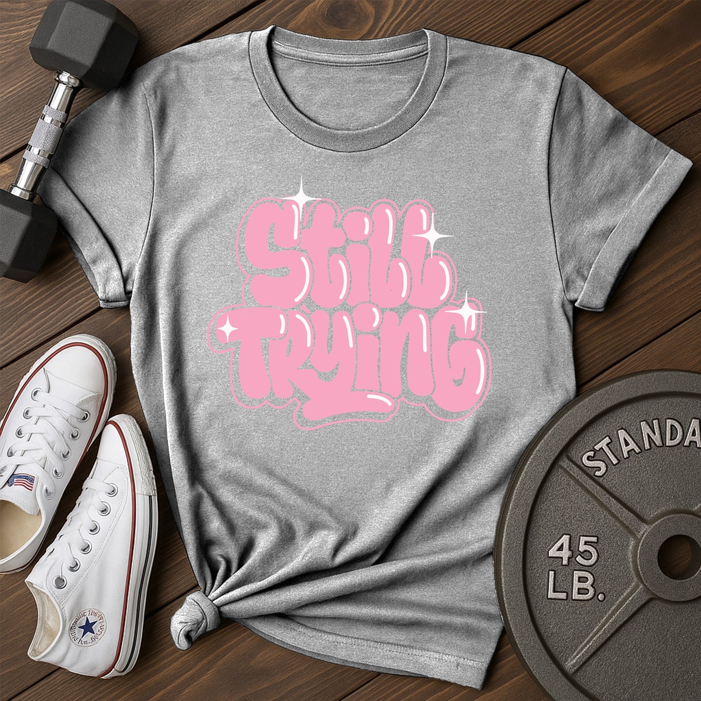 Still trying bb T-Shirt - gray - Still Trying BB Gray.jpg