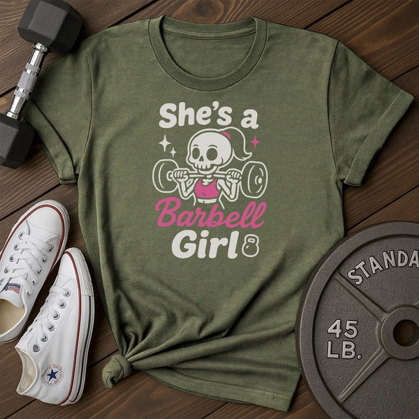 Barbell girl as T-Shirt - green - Barbell Girl AS Green.jpg