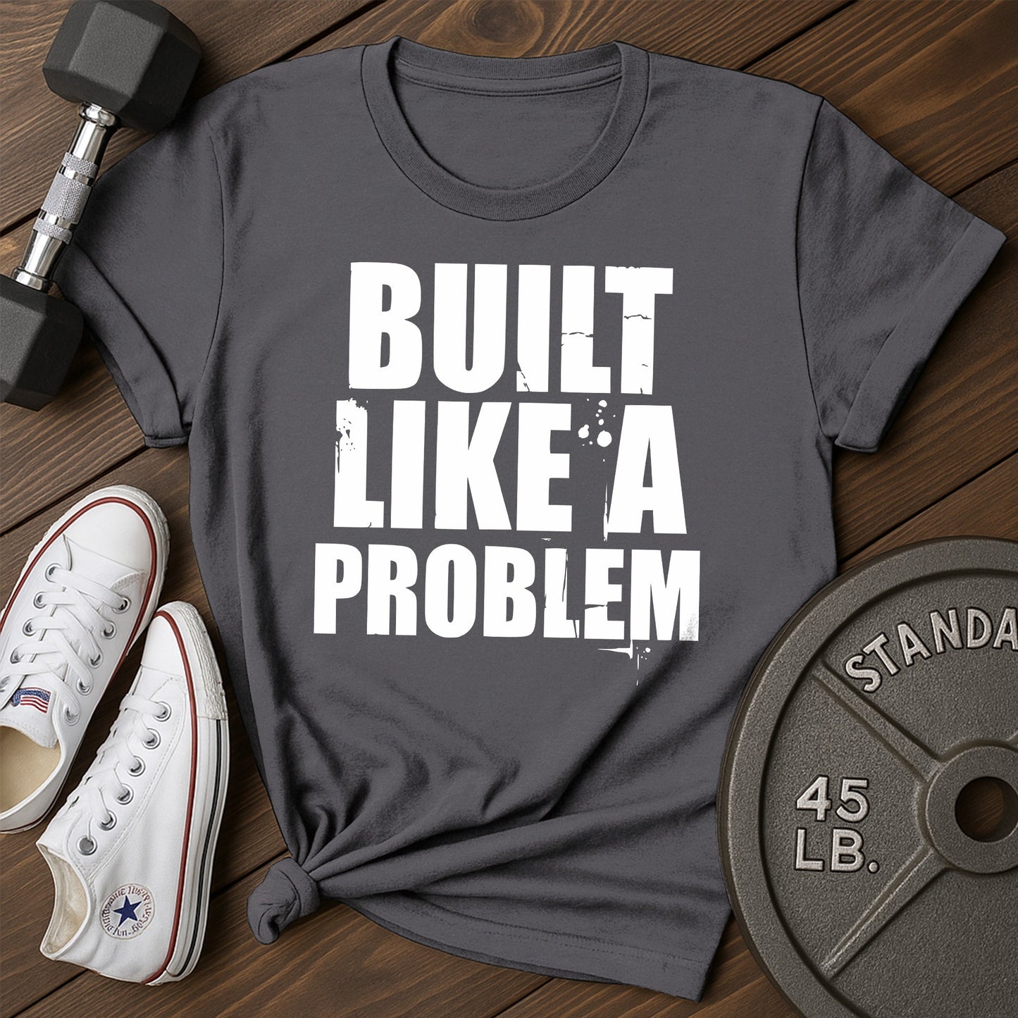Built problem bb T-Shirt - charcoal - Built Problem BB Charcoal.jpg