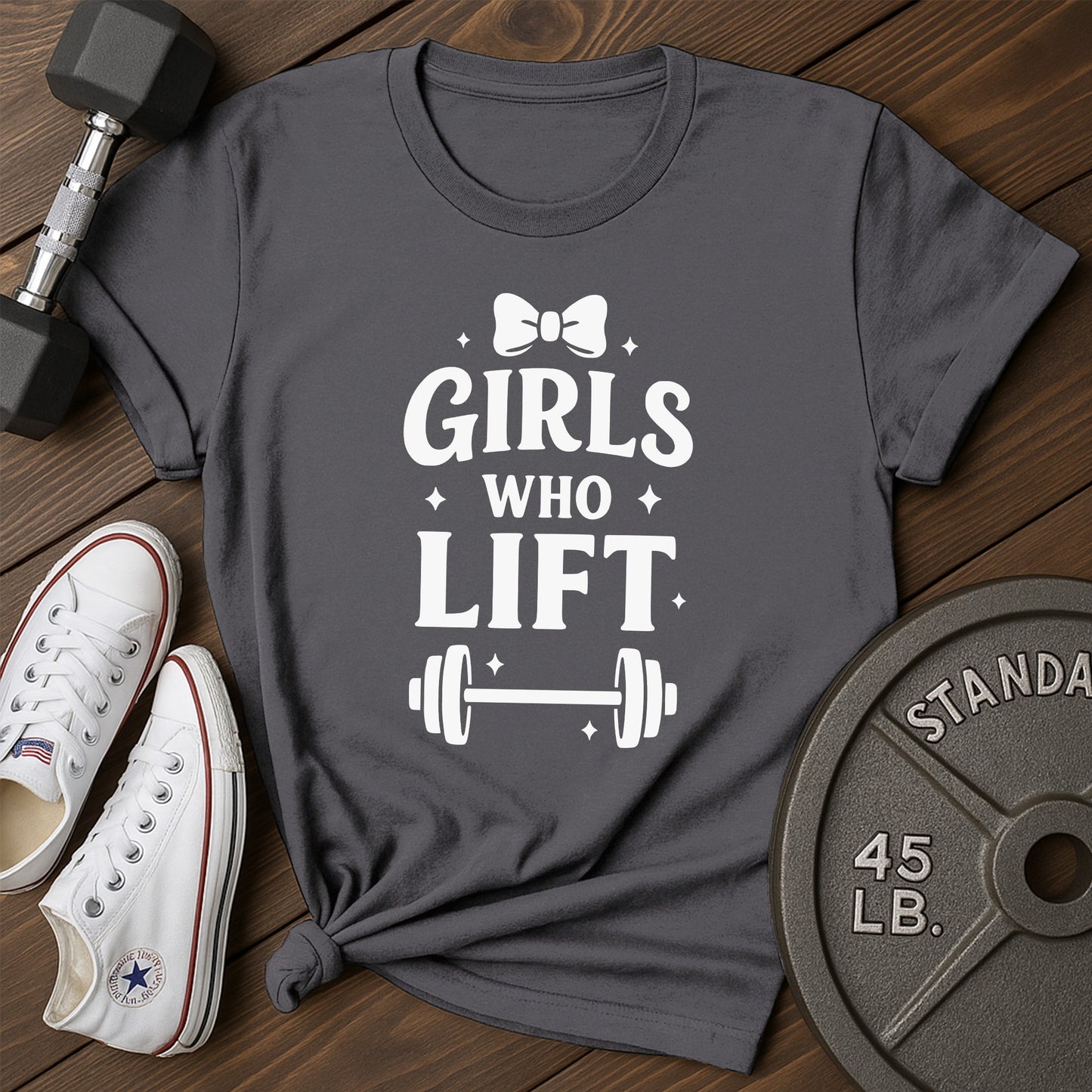 Girls lift an T-Shirt - charcoal - Girls Lift AN Charcoal.jpg