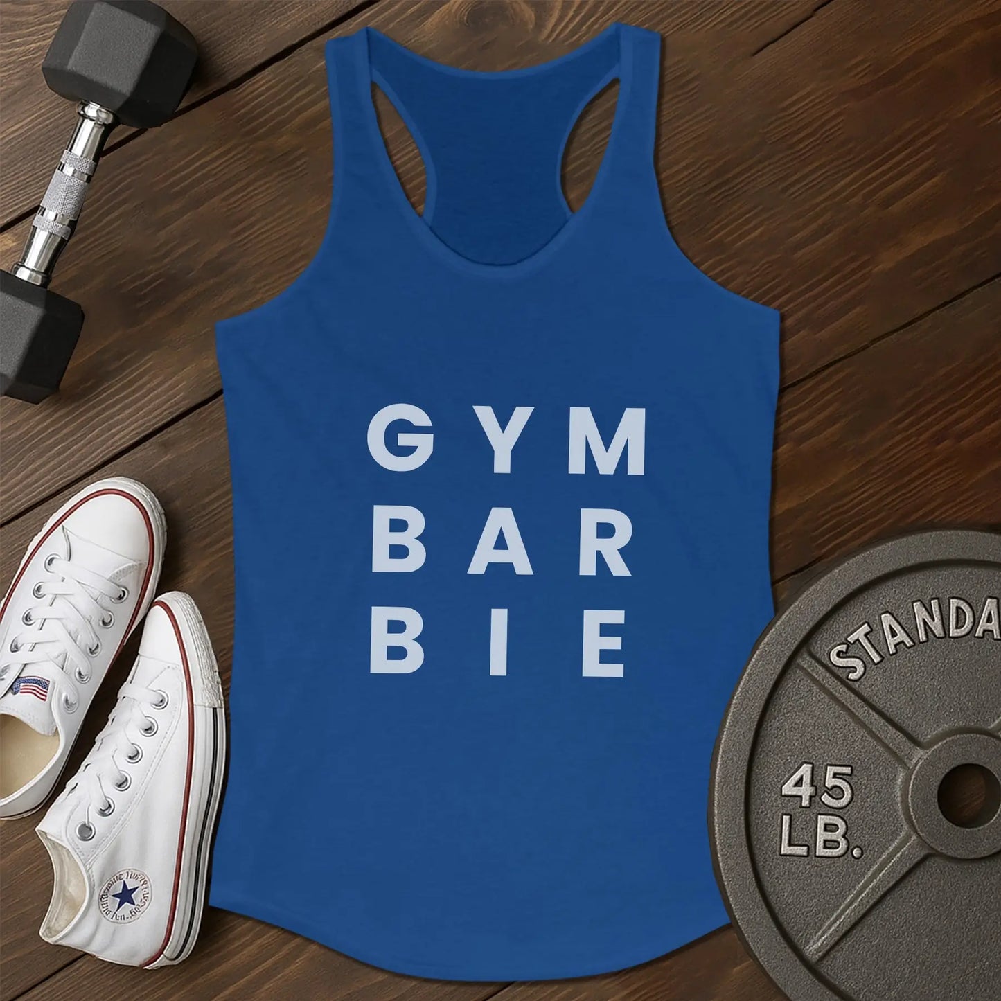 Gym bar bie ae tank - blue - Gym Bar Bie AE T-Shirt tankBlue.jpg
