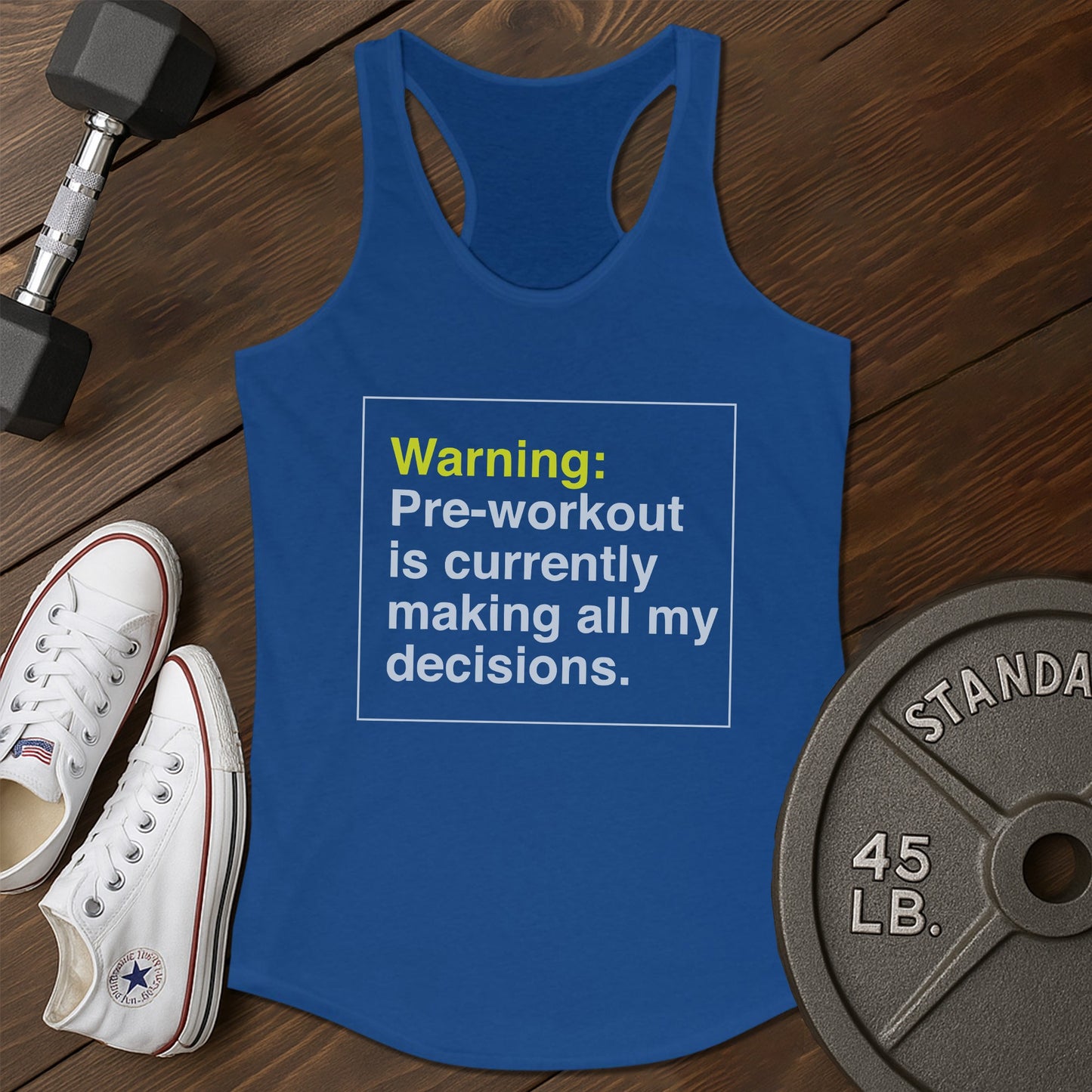 Preworkout warning az Tank - blue - Preworkout Warning AZ tank Blue.jpg
