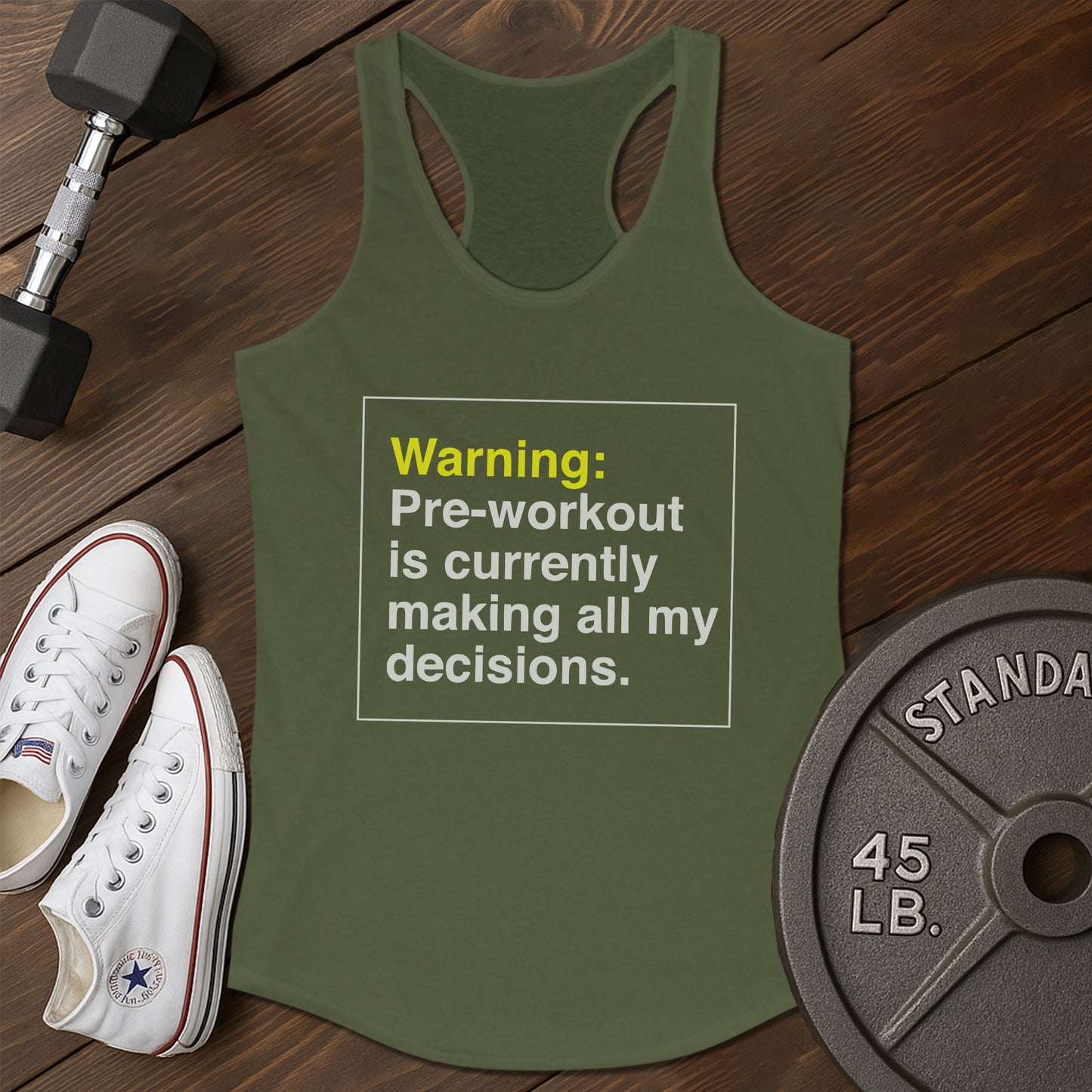 Preworkout warning az Tank - green - Preworkout Warning AZ tank Green.jpg