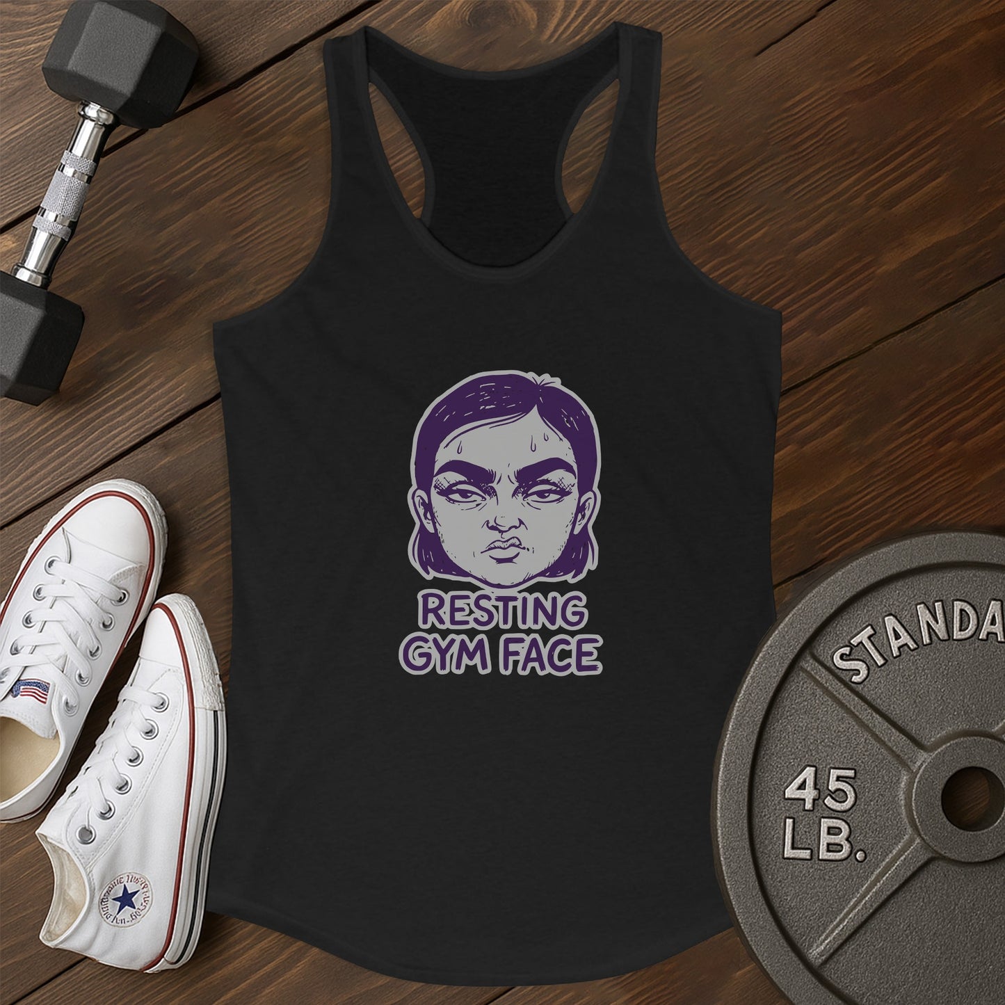 Resting gymface aw Tank - black - Resting Gymface AW tank Black.jpg