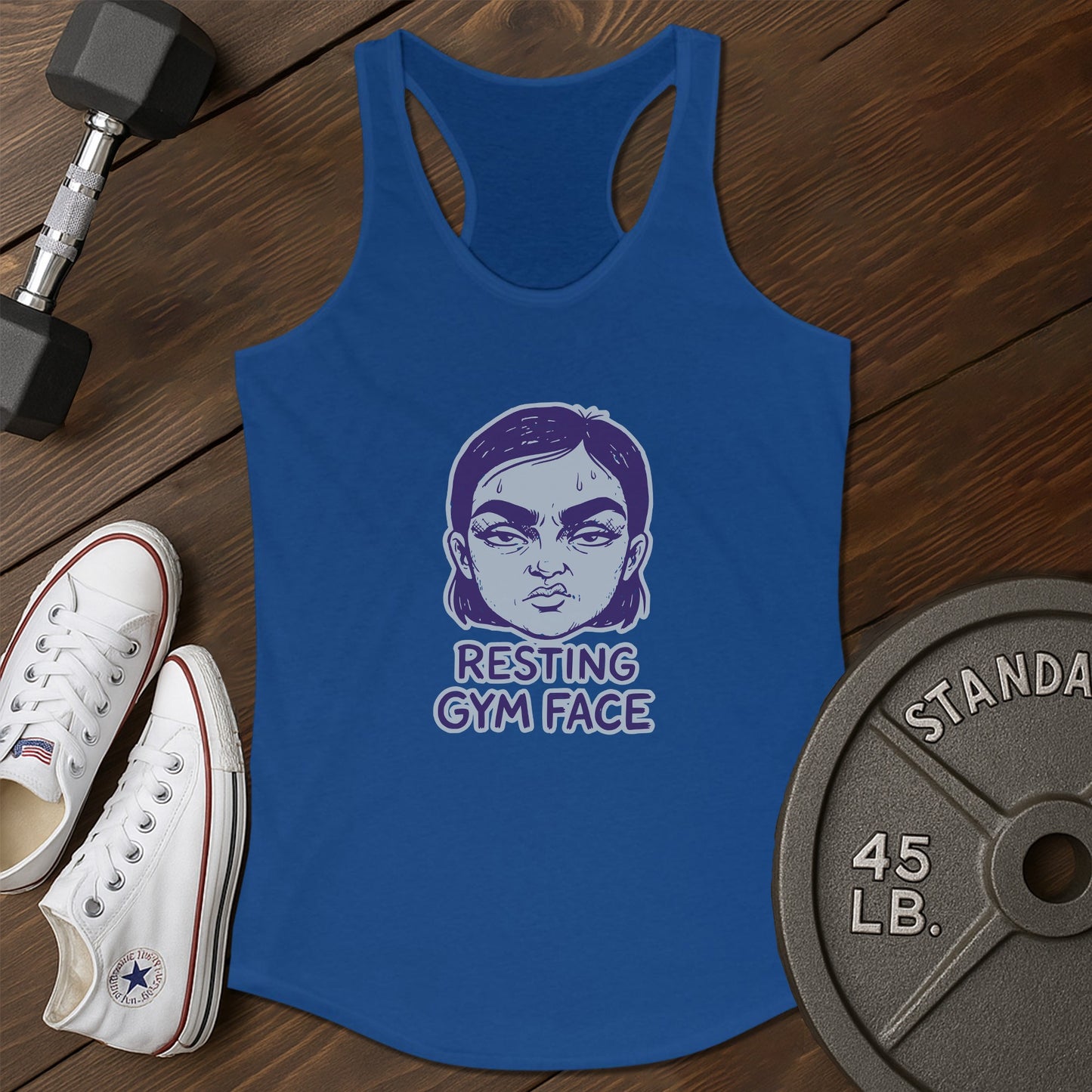 Resting gymface aw Tank - blue - Resting Gymface AW tank Blue.jpg