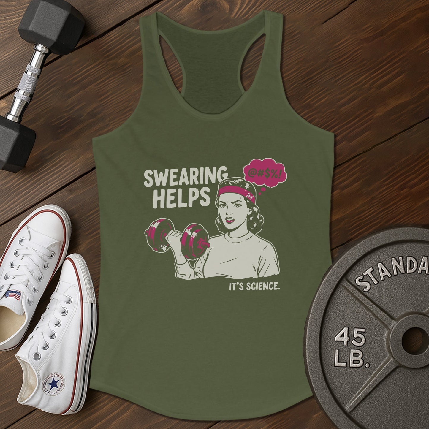 Science swearing ax Tank - green - Science Swearing AX tank Green.jpg