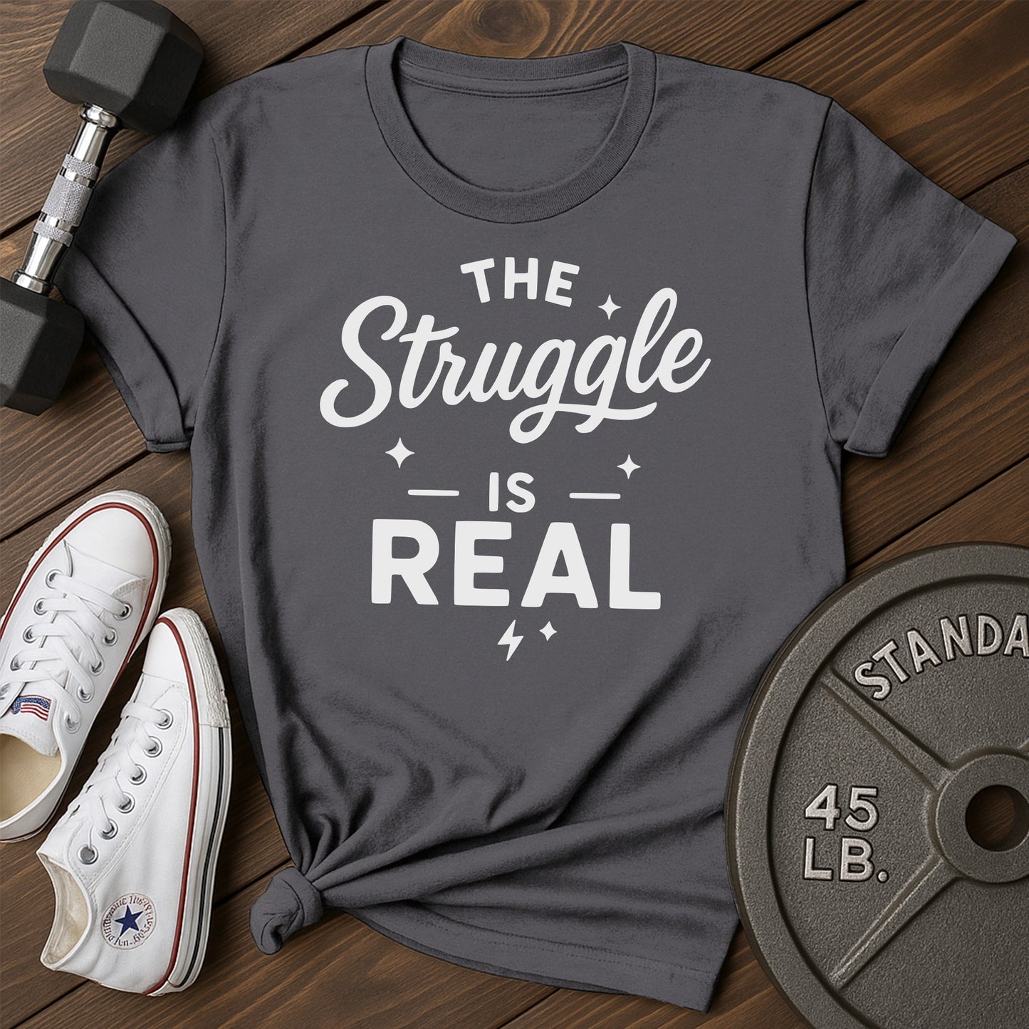 Struggle real ai T-Shirt - charcoal - Struggle Real AI Charcoal.jpg