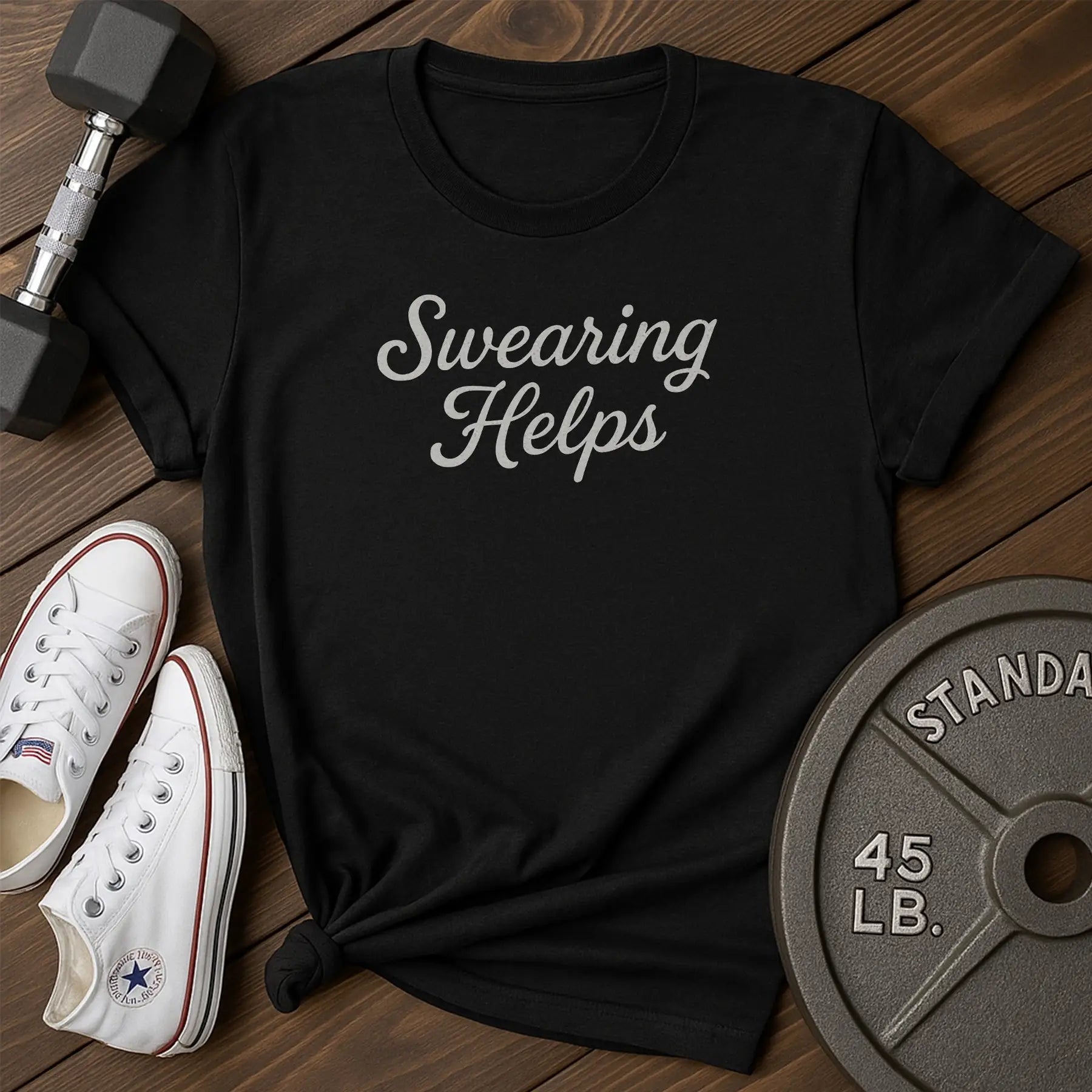 Swearing helps af t-shirt - black - Swearing Helps AF T-Shirt shirt2 Black.jpg