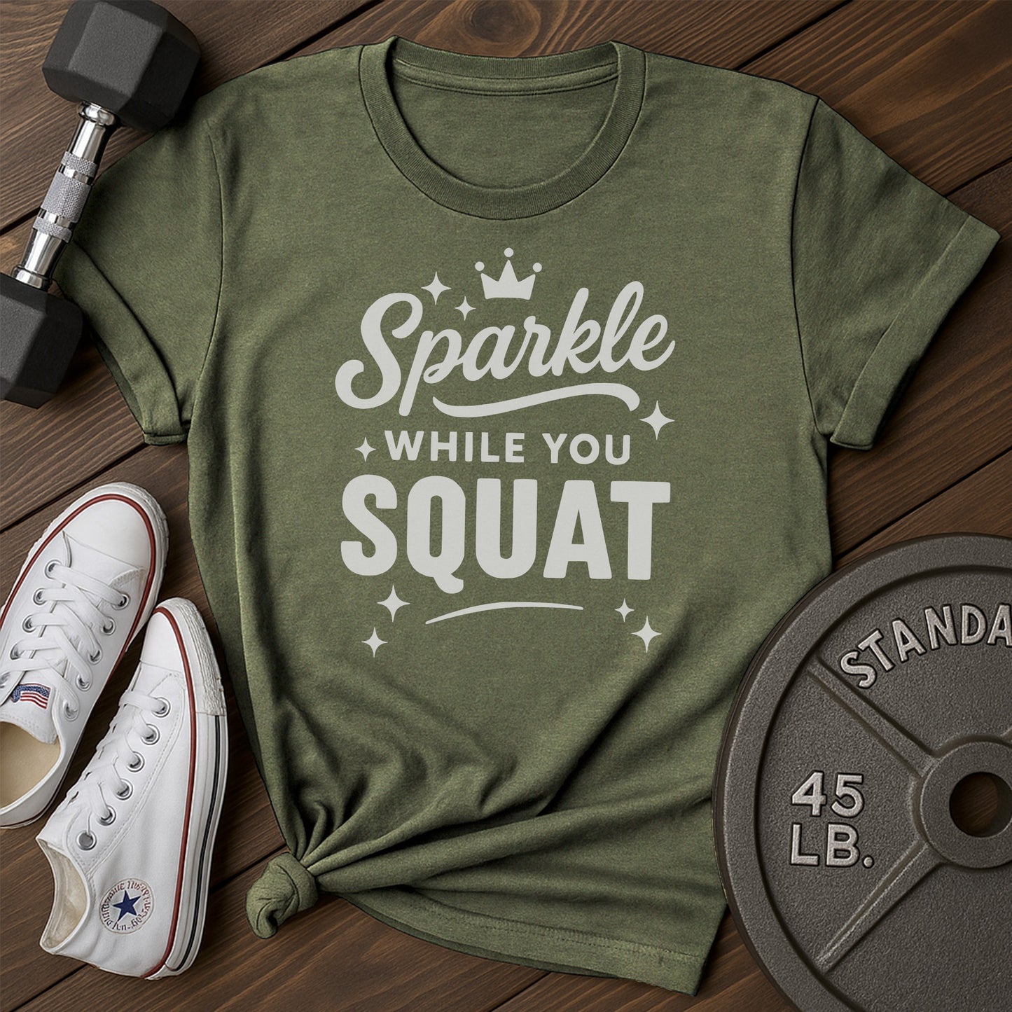 Sparkle squats am T-Shirt - green - sparkle squats AM Green.jpg